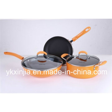 5PCS Orange Alumínio Non-Stick Cookware Set / utensílios de cozinha